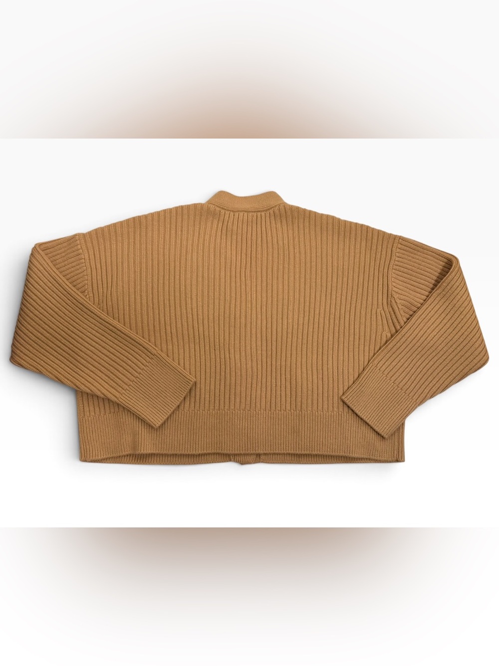 NWT Beyond Yoga Large Camel Ribbed Cardigan Quiet Luxury Minimalist Oversized - Picture 8 of 11
